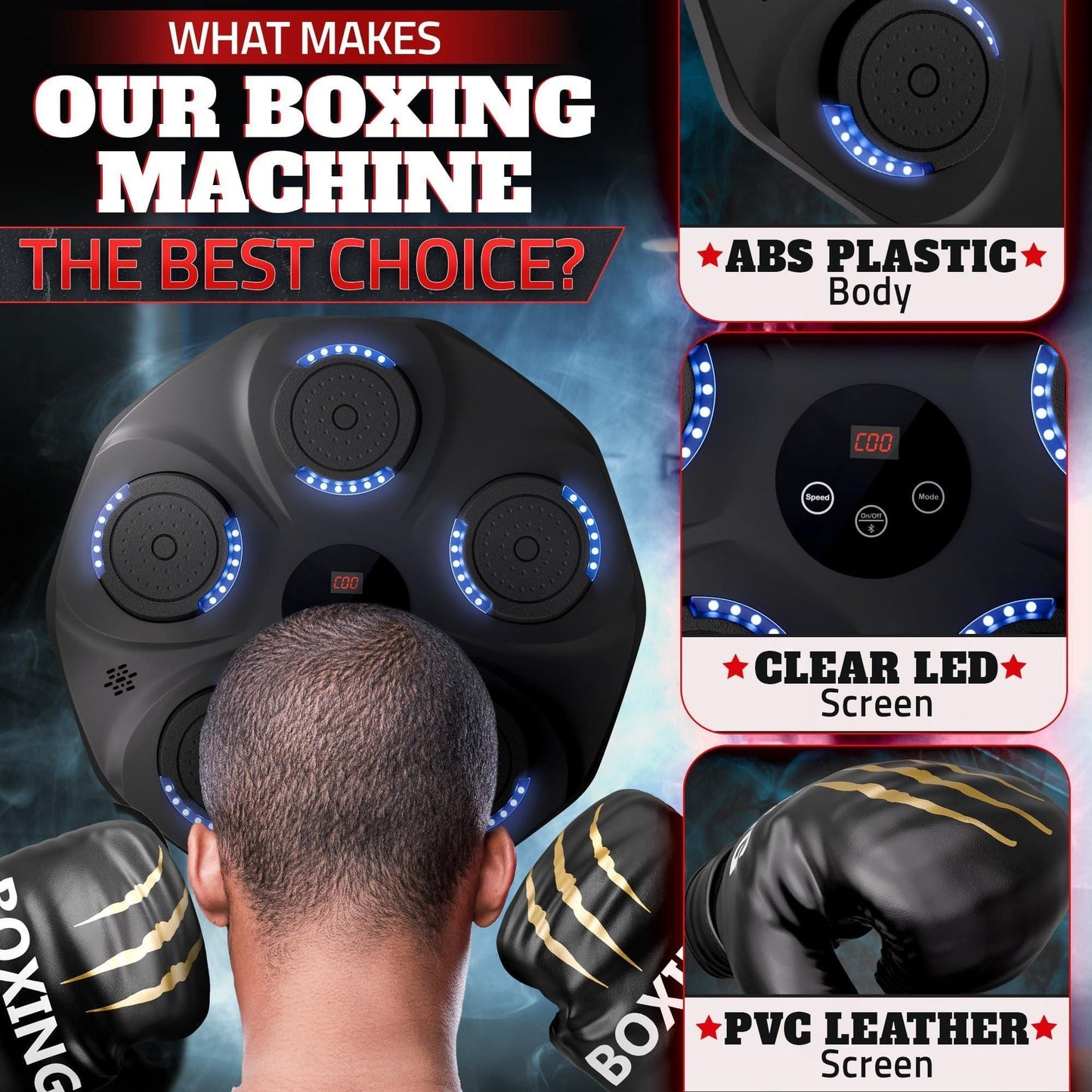 Music Boxing Machine for Adults Durable Wall Mounted Bluetooth Music